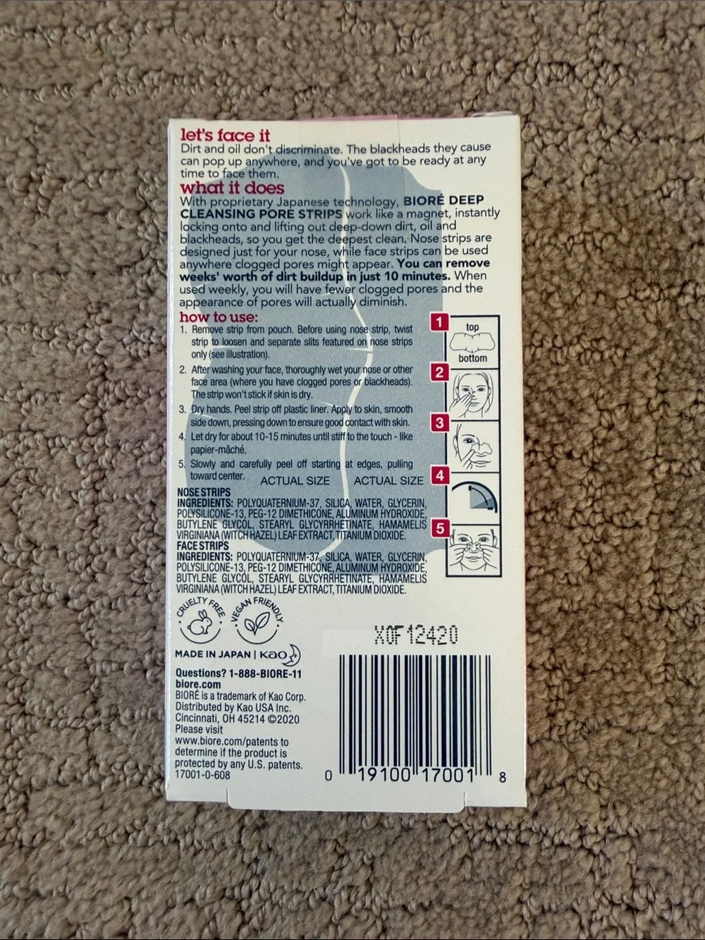 Bioré Nose + Face Deep Cleansing Pore Strips (24 Count) - NEW